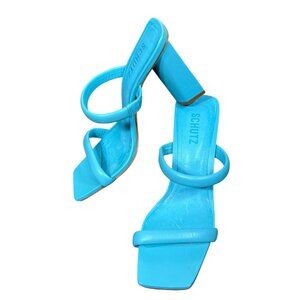 SCHUTZ Ully Leather Sandals Azul (Blue) Sz 8 EUC